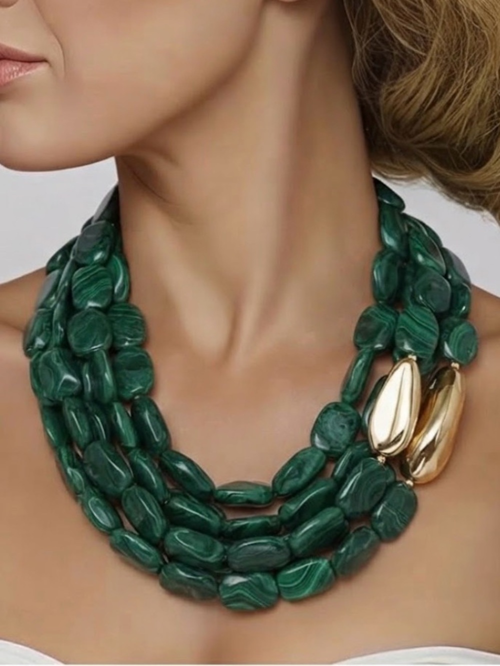 NWT ⚜️💚⚜️ Sunday State Chunky Multi-Strand Resin Bead Necklace